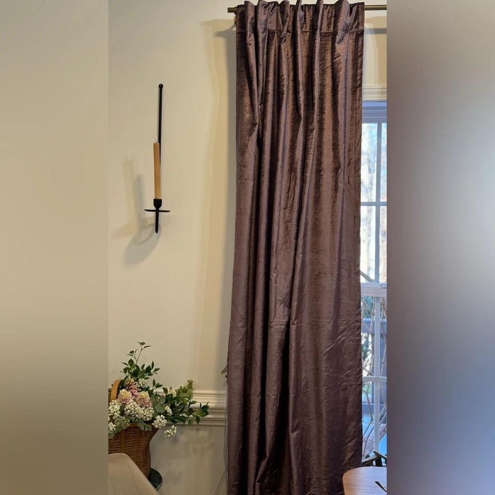 Set 2 / WEST ELM Luster Velvet Curtain 96”